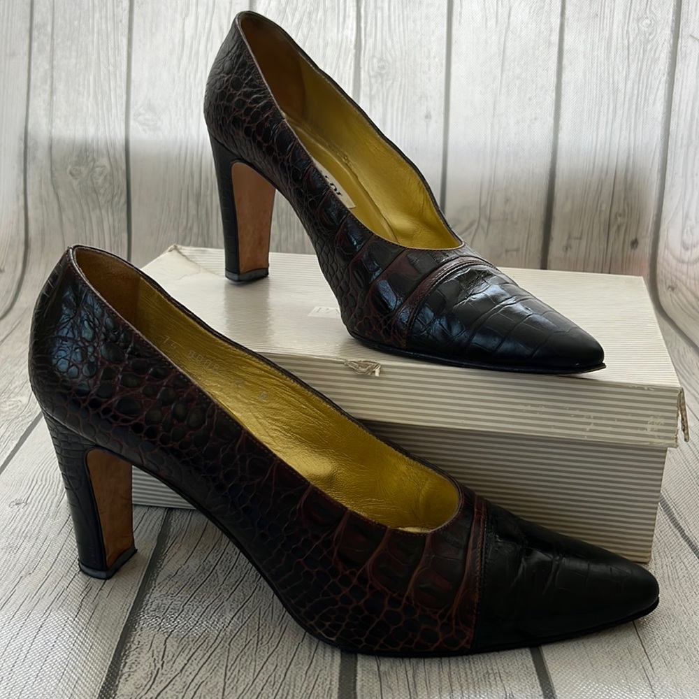Pancaldi croc heels size 9